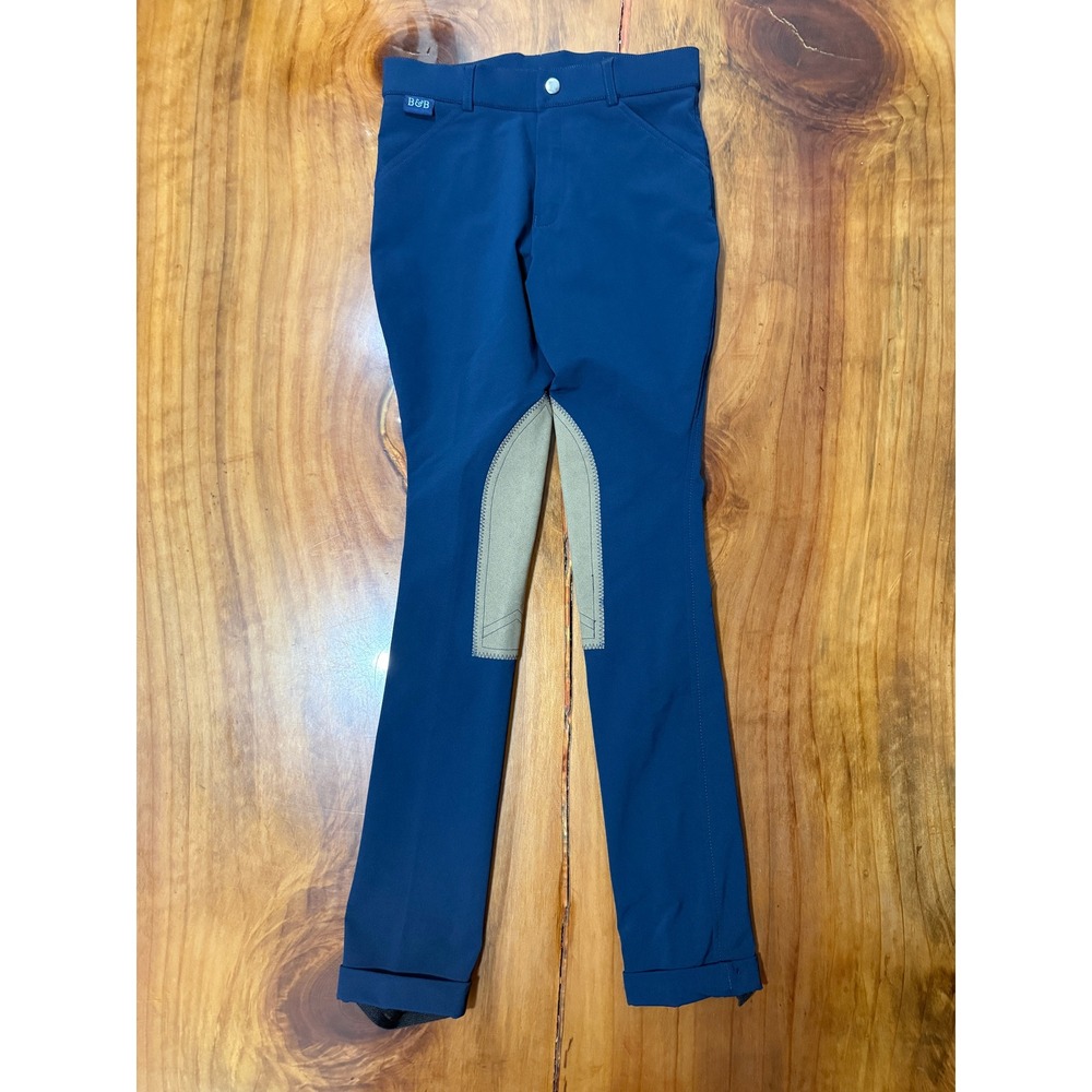 Belle & Bow Girl's Equestrian Pants 14 Years Navy Stretch Horse Riding Y3-1